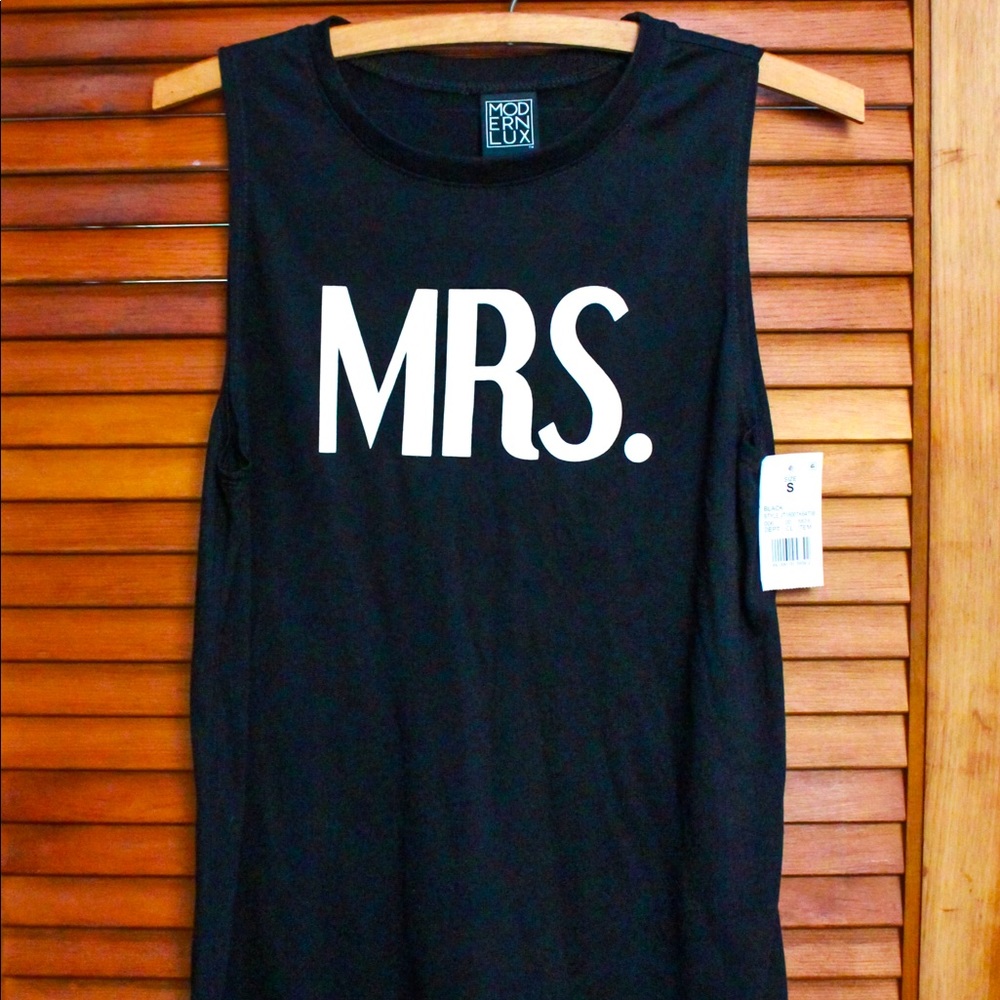 MRS. Tank Top, Bride Tank Top Mrs Shirt, Honeymoon Shirt, Bride Shirt NWT Bridal